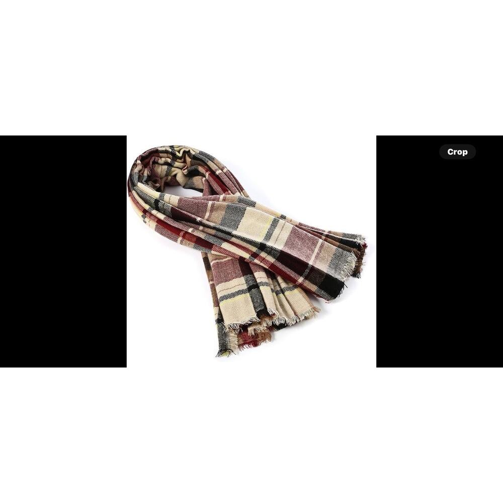 American Trends Womens Fall Winter Scarf Plaid Tassel One Size, Pink